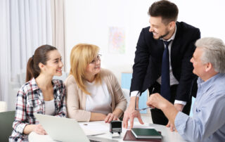 a lawyer explaining lasting power of attorney to a family