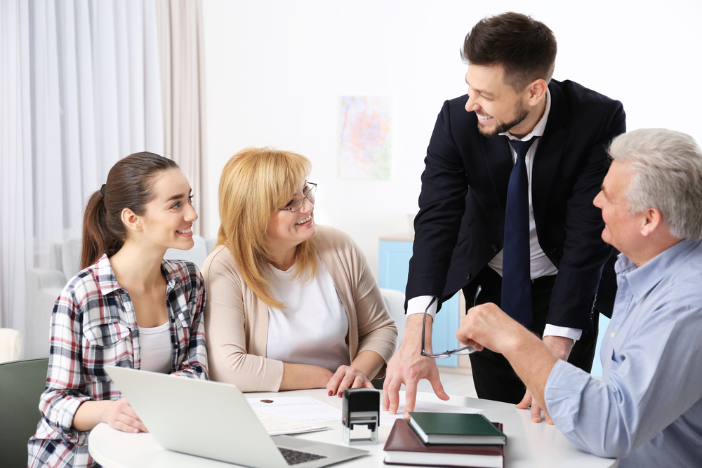 a lawyer explaining lasting power of attorney to a family