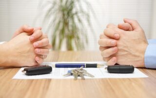 A divorcing couple negotiate the distribution of their finances and assets